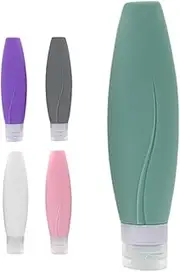 OATIPHO 5pcs Travel Silicone Bottles Leakproof Reusable Toiletry Containers for Shampoo Conditioner Travel Essentials for Airplane Gym