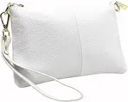 [Beurlike] Womens Leather Clutch Purse Wallet Small Crossbody Bag with Wristlet