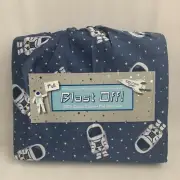Blast Off! Astronaut Sheet Set 4 Pc Full Size Blue Multi Cotton Sateen NEW