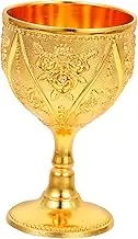 Gatuida Vintage Goblet Metal Wine Embossed Shot Glasses Mini Communion Cups for Home Bar Party Wedding Medieval Decor