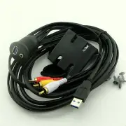 1x 3.5mm to 3x Male RCA USB 3.0 Cable Lead Audio & Video Flush Mount Car Dash 2m