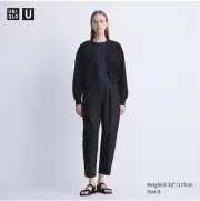 NEW Women Uniqlo Parachute Cropped Pants Black Size S 100% Authentic