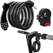 E Scooter Lock,Bike Lock Combination Lock Cable Compatible for Xiaomi M365/Max/GXL/Ninebot/Segway Scooter/Moto/Bicycle Lock 4ft Long/0.472In Scooter Anti-Theft Ideal Lock 4-Digit/12 Metal Cables Lock