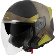 H586 City-B Black Brown Gold Jet Helmet
