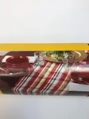 Harvest Fall Thanksgiving Table Runner Plaid 13"x72" Red Orange Way to Celebrate