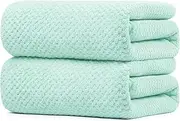 Breteil Bath Towels 2 Ultra Soft Packs Set of Large Absorbent Beach Towels, Fast Drying Microfiber Towel for Bath, Hotel, Home, Gym