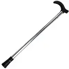 Metal WALKING STICK Travel Extendable Pole Compact Adjustable Lightweight - Silv