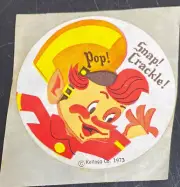 Snap Crackle Pop Cereal Kelloggs Pop Sticker Premium Unused 1973