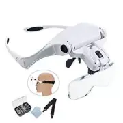 Professional 2-in-1 Illuminated Headband Magnifier w/5 Multiple Interchangeable