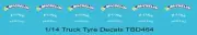 1/14 White Tire Decals for Scale Truck Modeling TBD464