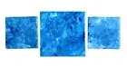 BLUE Watery Painted Abstract Trivet/Coaster SET Handmade UNIQUE Original Artwork
