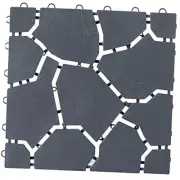 Gray Garden Path Track Interlocking Stone Look Design Pathway Tile Floor