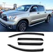 94309 Original Side Window Wind Deflector,4pcs Outside Mount Tape-On Nice Sun Rain Guards Set,Window Visor fit for 2007-2020 Toyota Tundra Crewmax Cab with 4 Full Size Doors