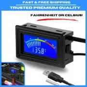 Digital LCD Display Thermometer, USB Temp Gauge with Sensor, ℉/℃ Switch