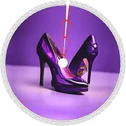 [EdWal] Comfortable Elegant Purple High Heels with Lipstick print Winter Holiday Decor Tree Skirt with Tassel for Farmhouses Home Party Accessories