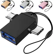TINEASUR 4PCS Type C to USB Adapter Dual Connector USB Converter for Type C Devices Portable and Durable for Office and Home Use