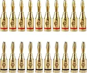 kokiya 20Pcs Banana Plug Gold Plate Banana Connector Accessory Audio Connector 4 mm for Speaker Wire Amplifier Sound Systems