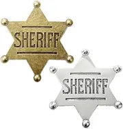 PMTFUMY 2-Piece Sheriff Badge Set,cowgirl accessories,sheriff badge adult,cowboy badge,Unique Cowgirl Accessories for Adults and Kids – Easy to Carry