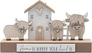 Lesser & Pavey Love & Affection Highland Cow Wooden Plaque For Home Decor & Gift | Wooden and Acrylic Plaques For Home and Office | Ideal Signs & Plaque Birthday Gifts For Women & Men