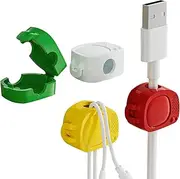 Cable Tidy Clip - 4X Adhesive Desk Cable Clips Management Cord Organizer Holder - Phone Charger Wire Organiser | Multifunctional Easy Secure Desk Cable Wire Keeper for Wall, PC