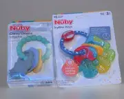 Nuby Teething Toys Bundle - IcyBite Keys & Chewy Charms Teether Ring | BPA-Free