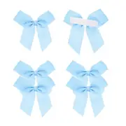6Pcs Mini Grosgrain Ribbon Bow 2" Self Adhesive Flower Bows Light Blue