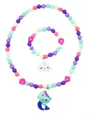 [Gabby's Dollhouse] Beaded Necklace and Bracelet Set in Multi