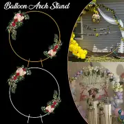 Round Balloon Arch Backdrop Flower Gold White Display Stand Frame Wedding UK
