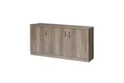 Maestro Furniture Andy Wooden 3-Doors Credenza Sideboard Office Storage Cabinet Rustic Oak