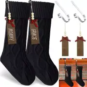 2 Sets Christmas Stockings Xmas Knitted Stockings Kit 18 inch Large Knit Xmas...