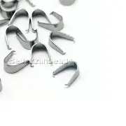 10 Small 304 Grade Stainless Surgical Steel Ice Pick Charm Pinch Bails 7mm x 3mm
