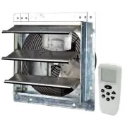 iLIVING Shutter Vent Fan Silver 772 CFM Gable Mount Aluminum Blades Thermostat