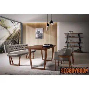 【BIgBoyRoom】工業風家具北歐雙人長凳餐椅沙發灰坐墊實木腳無印良品餐廳靠背造型椅子樣品間系列陳列主題飯店S307