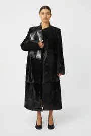 Hackney Leather Midi Coat in Black - CAMILLA AND MARC® C&M
