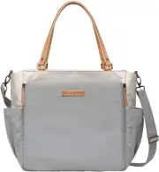 PETUNIA PICKLE BOTTOM City Carryall Nappy Diaper Tote Bag Carry All Birch/Stone