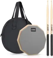 8 Inch Silent Drum Pad, Dumb Drum Beginner Rubber Practice Pad, with 5A Drum Sti