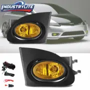 Fog Lights for 2002-2005 Honda Civic Si 3 Door Hatchback Black Yellow Projectors (for: Honda)