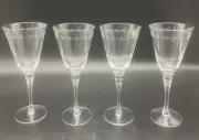 Williams Sonoma Elegant Etched Collection Wine Glass 9” Set Of 4 NIB