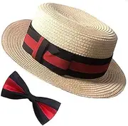 Sweidas Unisex-Kids Classic Boater Hat & Bow Tie Set