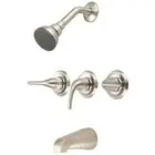 Olympia P-3250-BN ACCENT Series Three Handle Tub/Shower Set PVD: Brushed Nickel