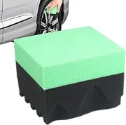 Tyre Shine Applicator - Car Tyre Brush | Foam Applicator Pad | Sponge Block | Wave Design Brush Ergonomic Handle Reusable Absorbent Wax Pad for Auto Paint Decontamination Wheel Coating