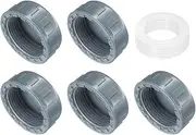 uxcell 5Pcs 1-1/4 Inch PT Female Thread PVC Pipe Fitting Cap, Cleanout Water Drain End Caps, Pipe Plug Socket Fittings with Gasket for Water Heater Supply Lines, Plumbing, Gray