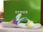 Women’s Crocs Kadee Graphic Tye Dye Sandal - White / Women 10 Nice!