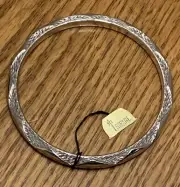 Beautiful Crown Trifari Vintage Silver Tone Bangle Bracelet