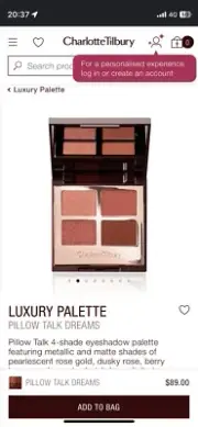 Charlotte Tilbury - Luxury Palette Colour-Coded Eye Shadows -Pillow Talk Dreams