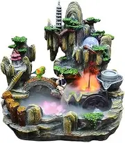 Tabletop FountainIndoor Fountains Indoor and Outdoor Waterfall Fountains and Natural Man-made Mountain Stone Bridges and Pavilion Desktop Fountains Home Office Decoration Feng Shui Wealth Decoration G