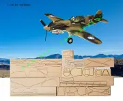 P-40B Flying Tiger 34" WS RC Airplane Laser Cut Balsa & Ply Short Kit W/ Plans