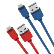 Laser 2m (2-pack) MFi Lightning Cable (Red/Blue)