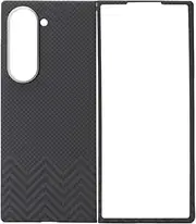 [Waillynice] Real Carbon Fiber Case for Samsung Galaxy Z Fold6, Case Aramid Fiber Slim Design for Z Fold6 Anti-Fall Phone Shell (Black M(Mag) Ring,Galaxy Z Fold6)