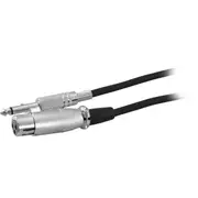 PRO2 LA8012 XLR Socket To 6.3Mm Plug - 5M Mono Adaptor Lead 3-Pin Canon Type Socket To 6.3Mm